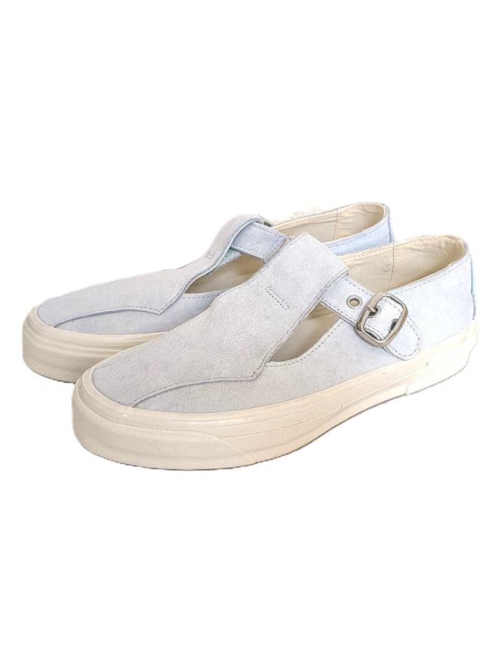 Vans Mary Jane Sneakers Womens 9 Mens 7.5 Light Blue Suede T Strap Buckle Shoes